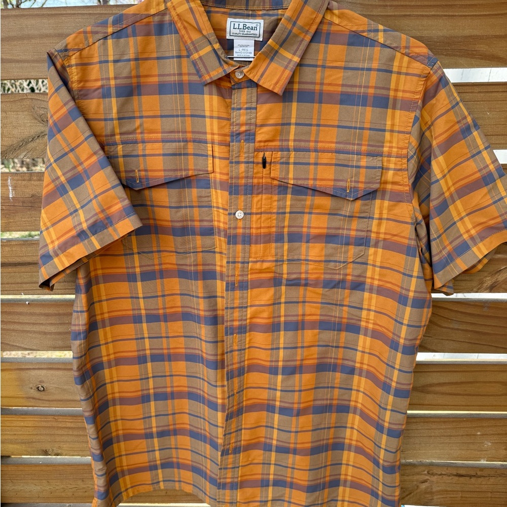 L.L. Bean Men's Orange Plaid Shirt